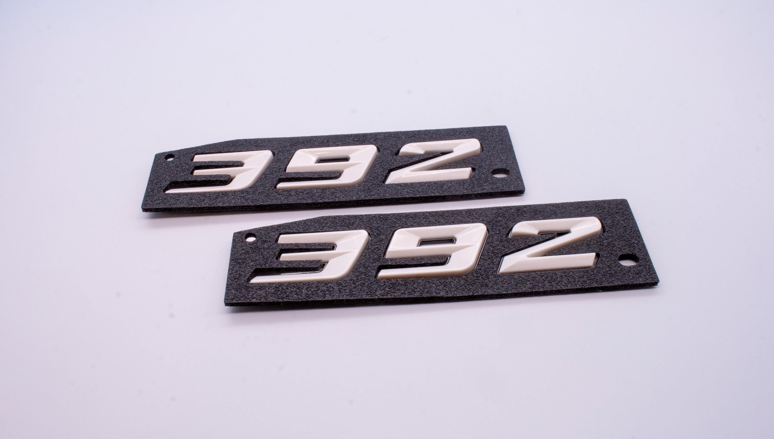 392 White With Black Fender Badges  Emblem Angry Aggressive Car Badge | 2 BADGES | 345 3D Fender Badges