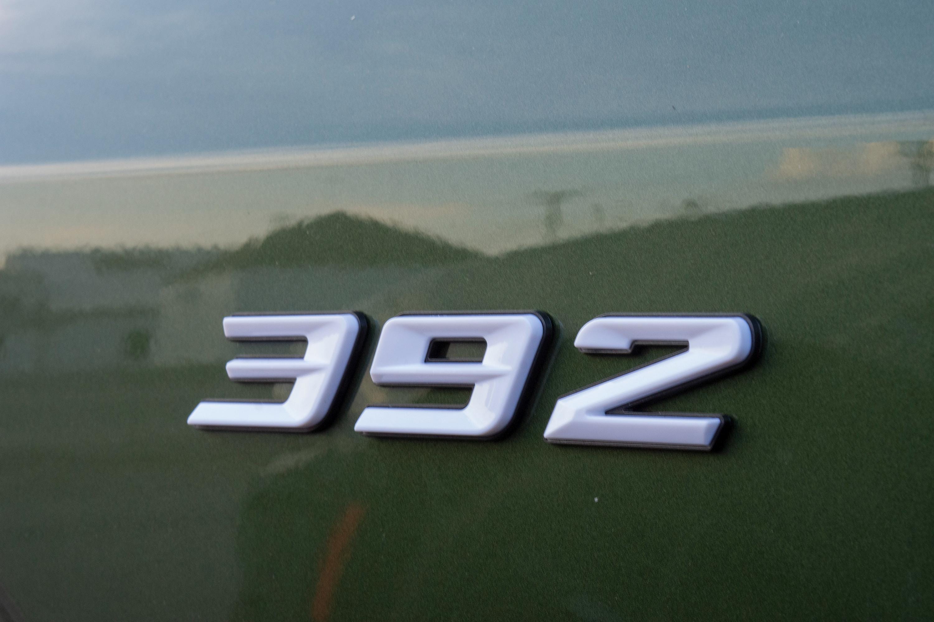 392 White With Black Fender Badges  Emblem Angry Aggressive Car Badge | 2 BADGES | 345 3D Fender Badges