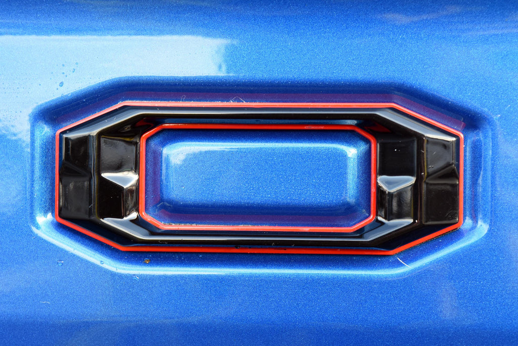 Black with Red Outline Raised Tailgate Letters Tailgate Letters Insert Plastic ABS Badge Fits 2016-2023 Toyota Tacoma 2024 and up Tacoma