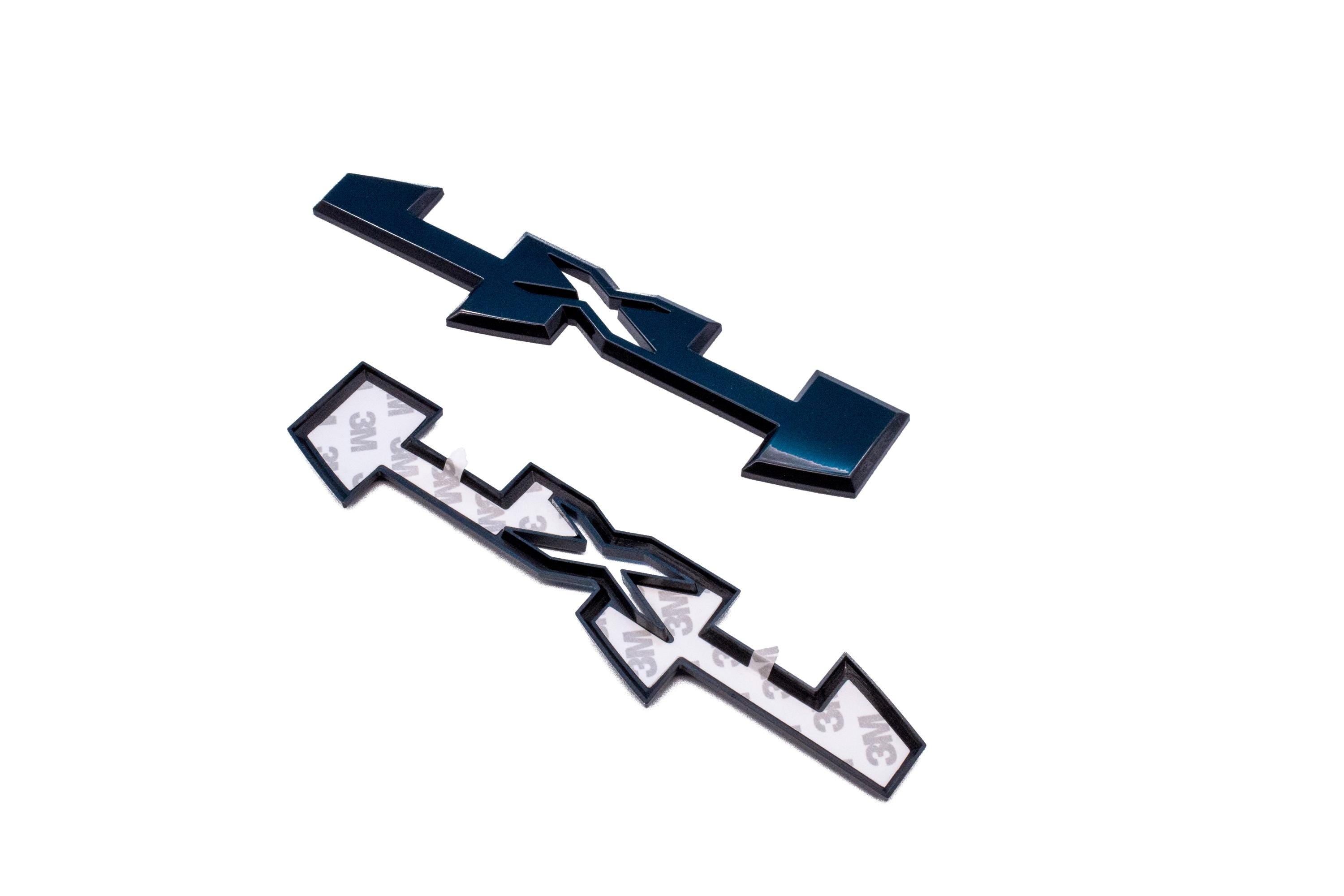 Gloss Black 4X4 Side Bed Overlay Emblems - Fit 2023+ GMC Canyon - Durable & Easy Install