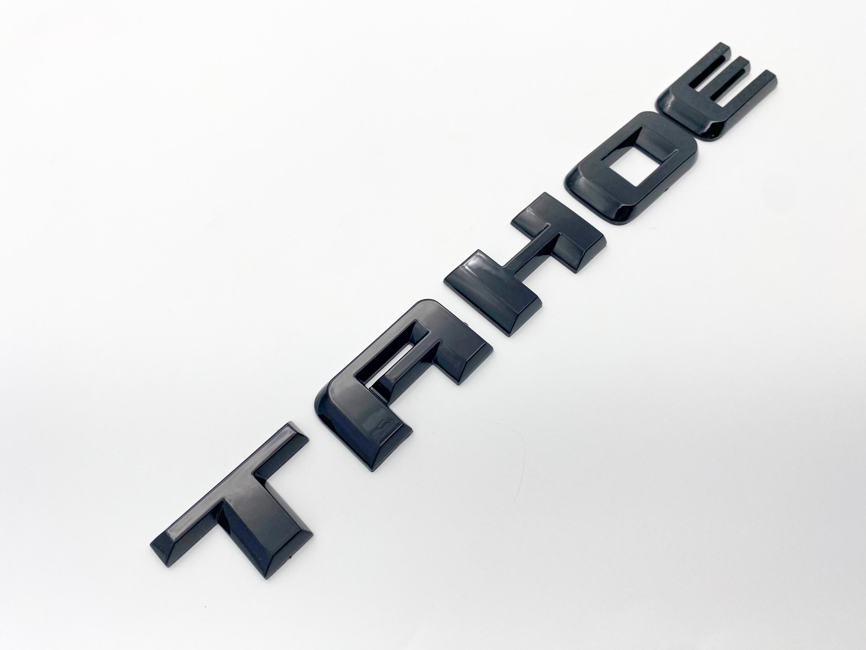 2PC Gloss black Door Rear TAHOE LT OVERLAY Emblems Letters 2021+ Chevrolet Tahoe