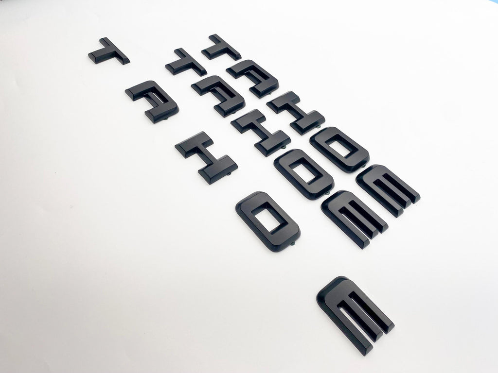 4PC Matte black Door Rear TAHOE LT OVERLAY Emblems Letters 2021+ Chevrolet Tahoe