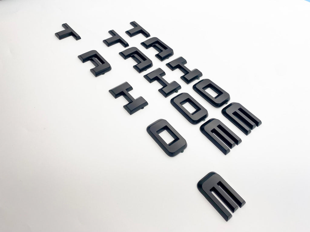 2PC Matte black Door Rear TAHOE LT OVERLAY Emblems Letters 2021+ Chevrolet Tahoe