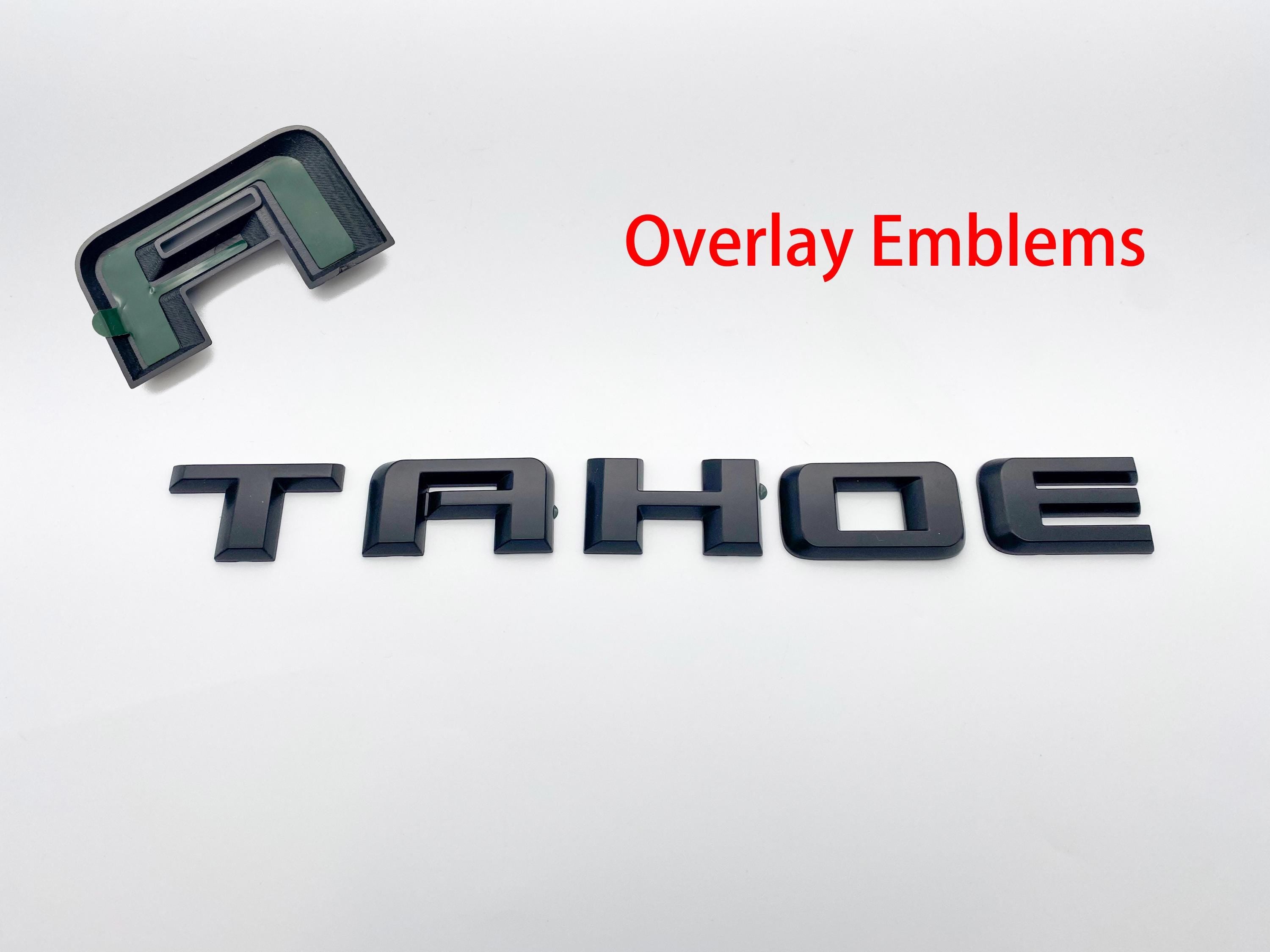 2PC Matte black Door Rear TAHOE LT OVERLAY Emblems Letters 2021+ Chevrolet Tahoe
