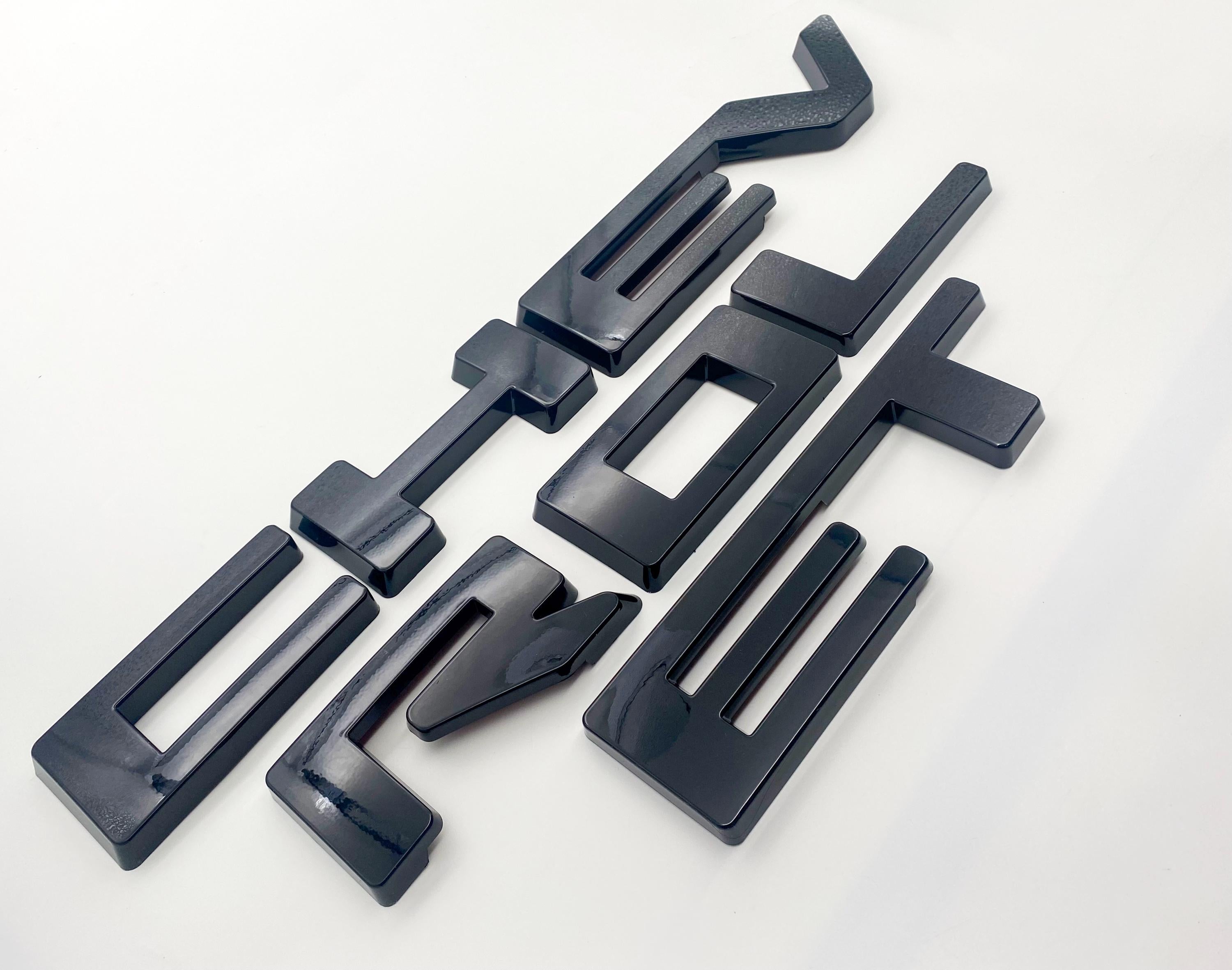 Black Overlay Letters Emblem for Front Grille Fits 2022-2025 Chevy Silverado Work Truck GF5 or Custom GF2 , Excludes LTZ High Country ZR2