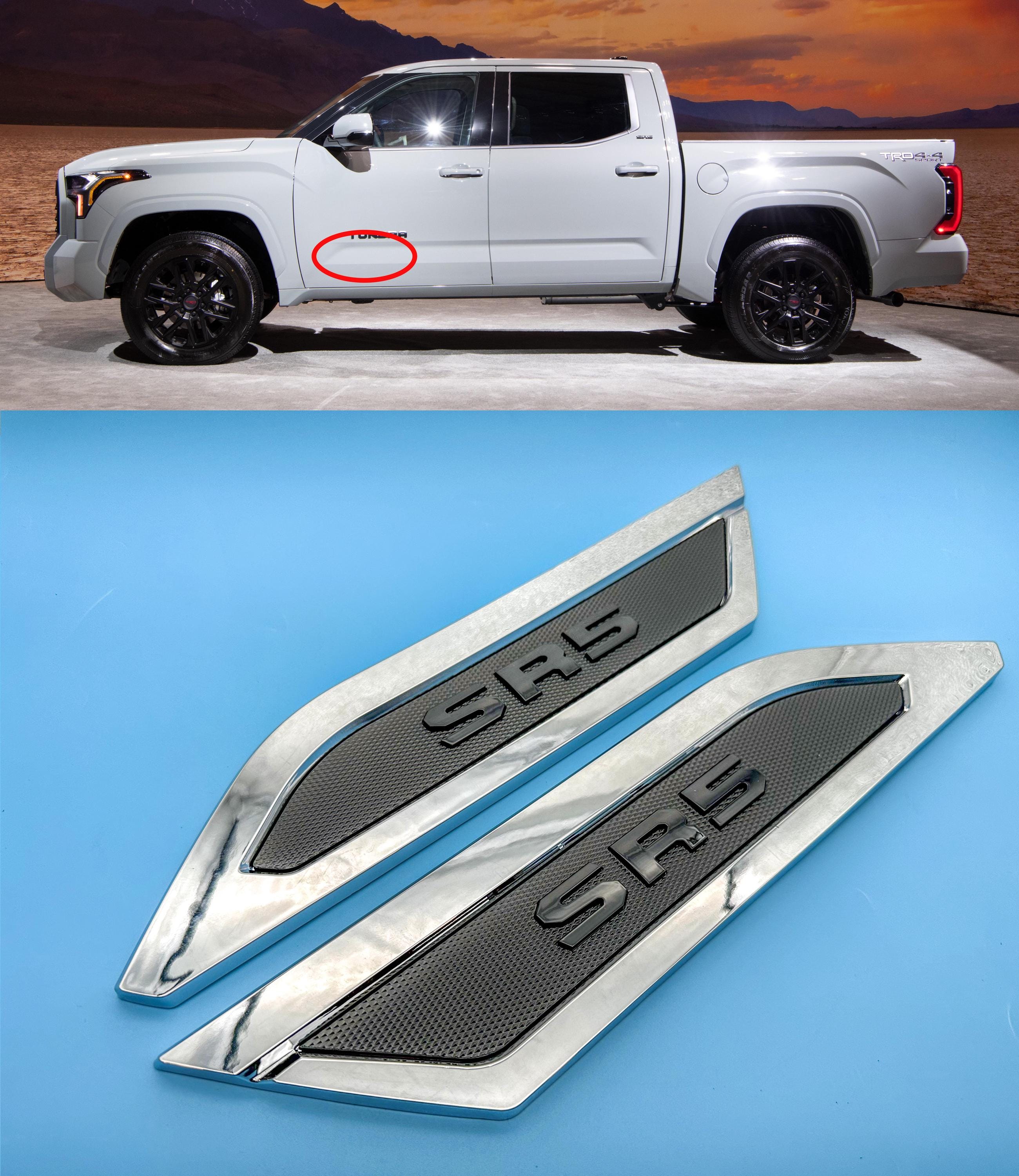 Black Chrome Door Side Body Molding Trim For 2022-2025 Toyota Tundra SR5