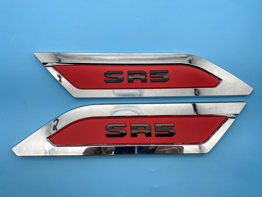 Red Chrome Door Side Body Molding Trim For 2022-2025 Toyota Tundra SR5