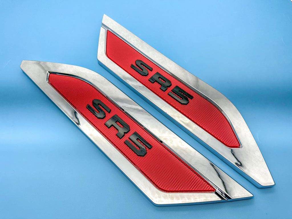 Red Chrome Door Side Body Molding Trim For 2022-2025 Toyota Tundra SR5