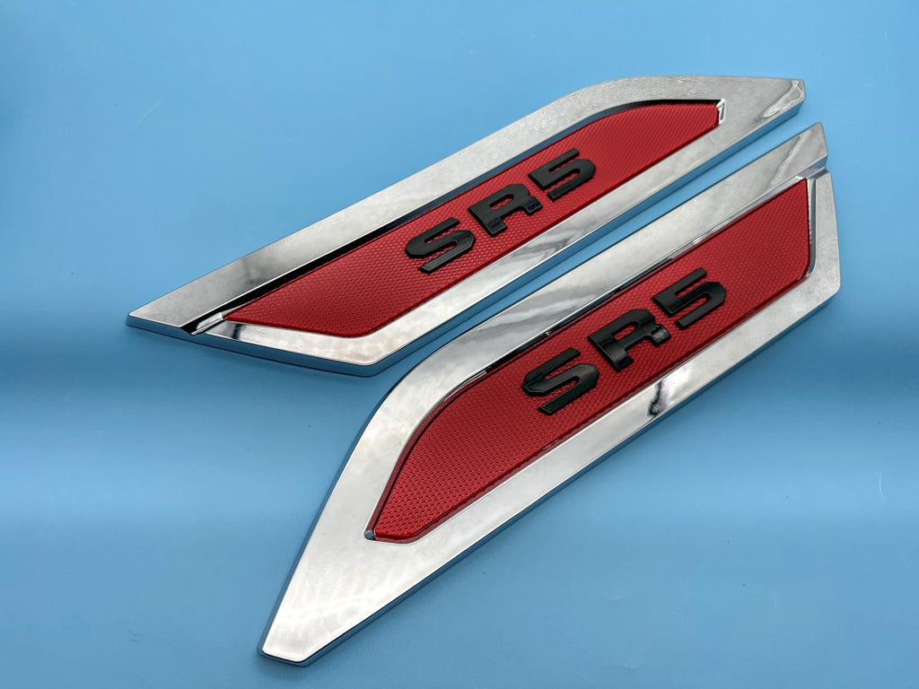 Red Chrome Door Side Body Molding Trim For 2022-2025 Toyota Tundra SR5