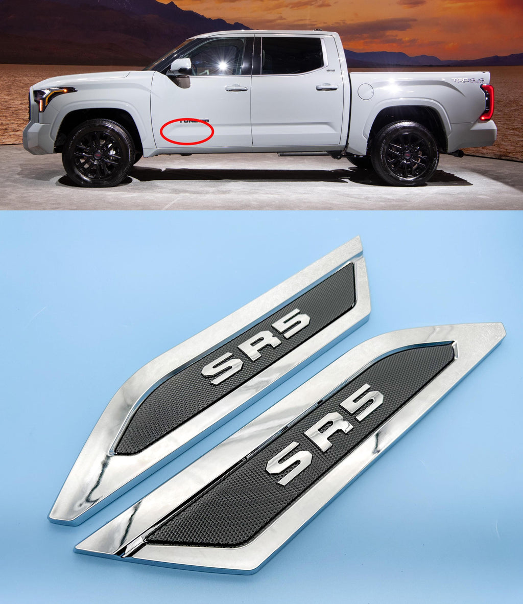 Chrome Black Door Side Body Molding Trim For 2022-2025 Toyota Tundra SR5