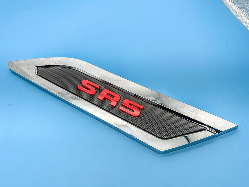 Red Black Chrome Door Side Body Molding Trim For 2022-2025 Toyota Tundra SR5