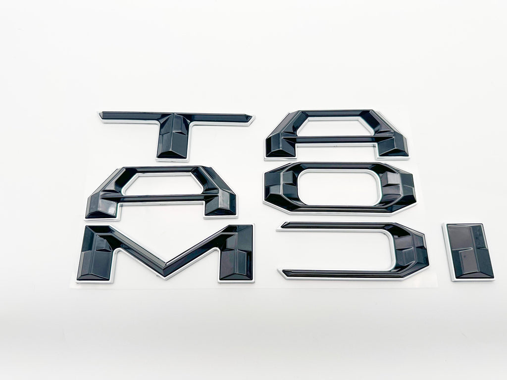 Black with Chrome outline Raised Tailgate Insert Letters Tailgate Letters Insert Plastic ABS Badge Fits 2024-2025 Toyota Tacoma