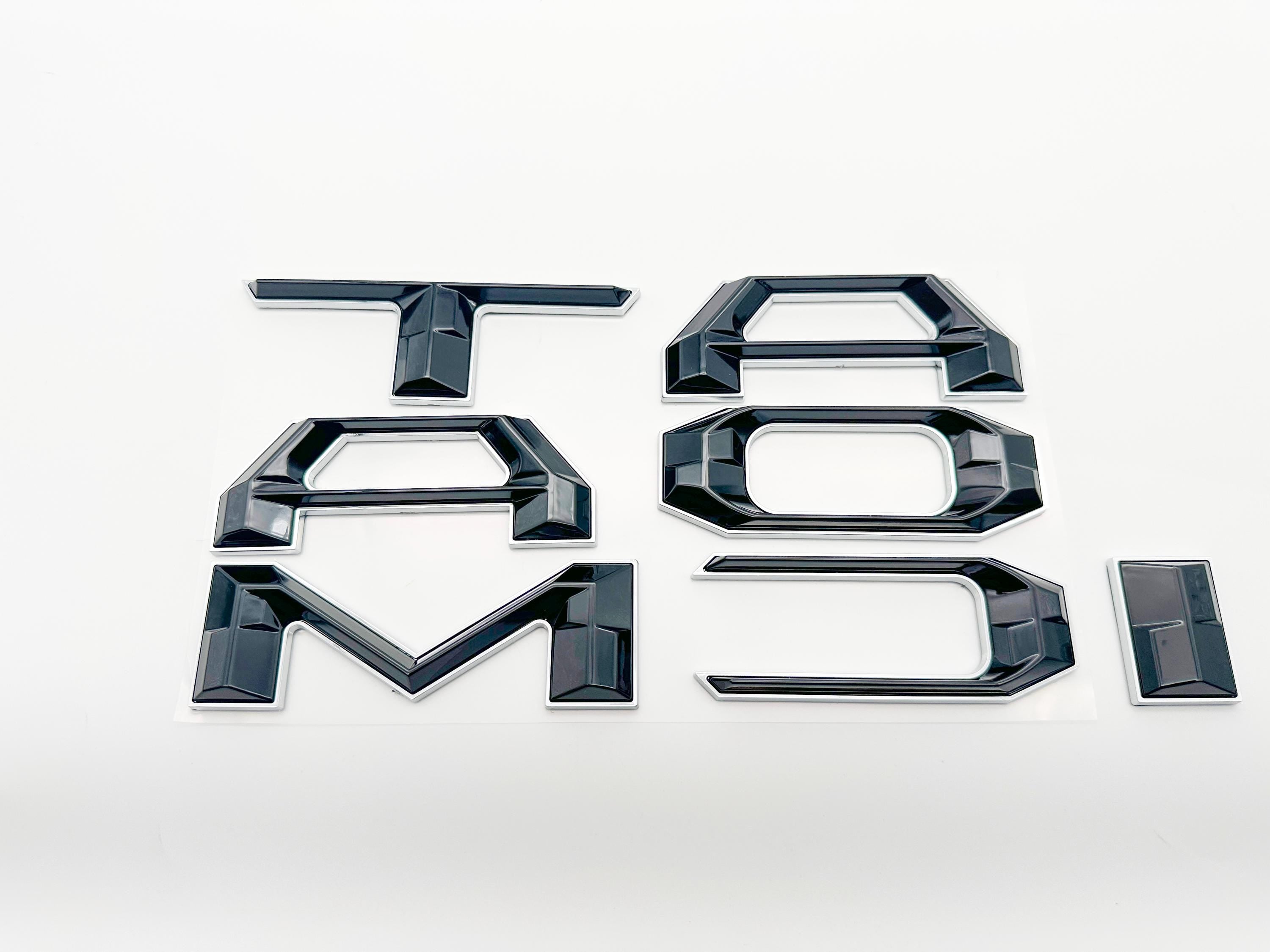 Black with Chrome outline Raised Tailgate Insert Letters Tailgate Letters Insert Plastic ABS Badge Fits 2024-2025 Toyota Tacoma