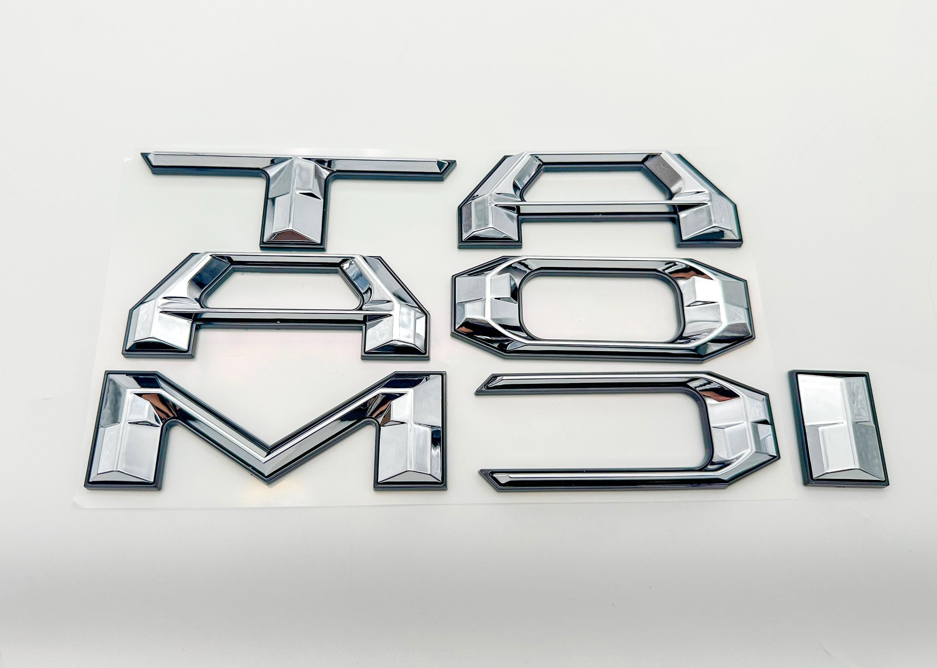 Chrome with Black outline Raised Tailgate Insert Letters Tailgate Letters Insert Plastic ABS Badge Fits 2024-2025 Toyota Tacoma
