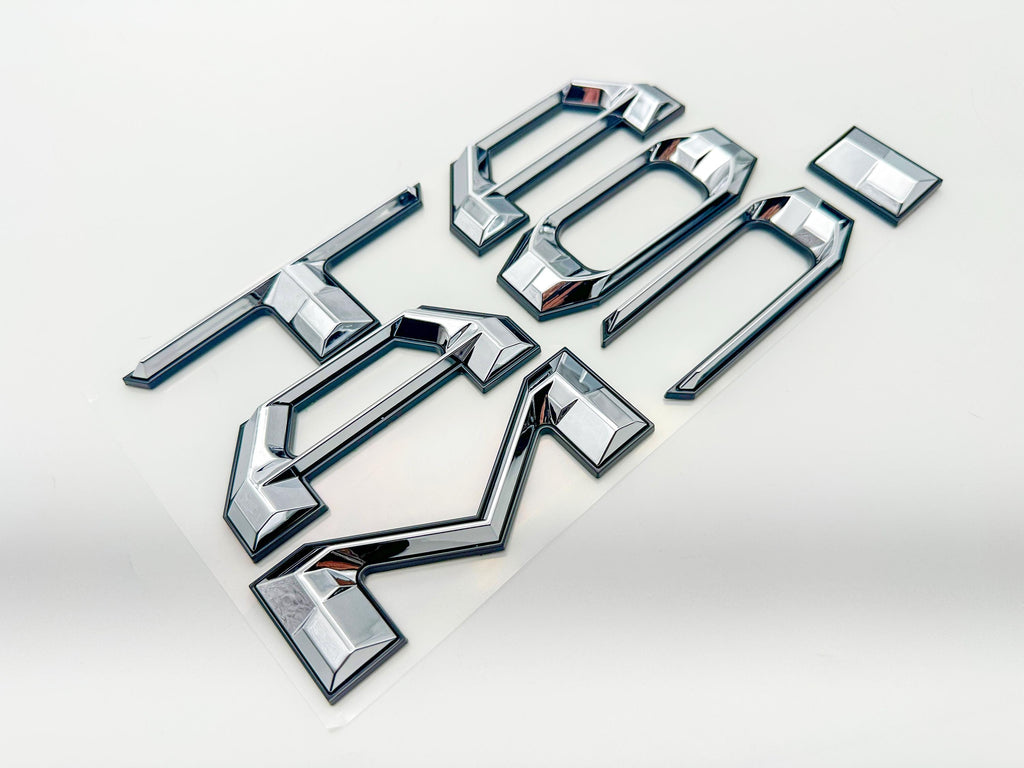 Chrome with Black outline Raised Tailgate Insert Letters Tailgate Letters Insert Plastic ABS Badge Fits 2024-2025 Toyota Tacoma