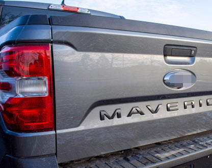 Matte Black 0.3in Raised Badges Fits 2022-2025 Ford Maverick Tailgate Letters ABS Plastic Insert Decals - Durable Raised Badge Kit