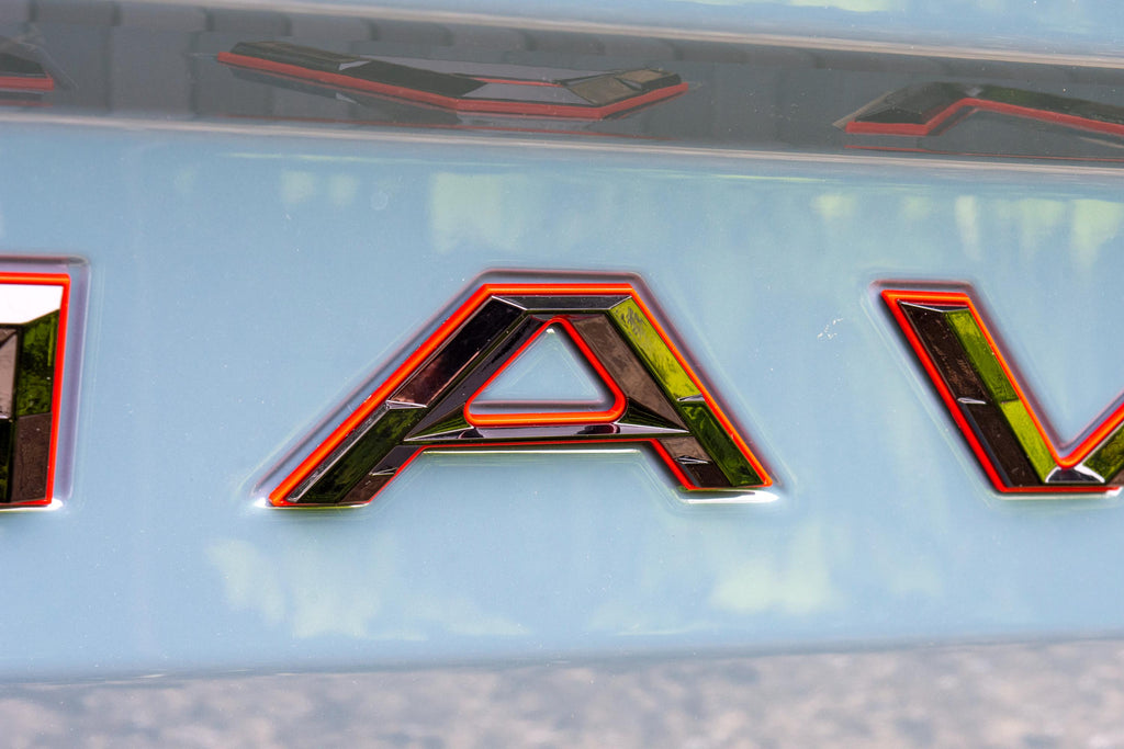 Black on Red Fits 2022-2025 Ford Maverick Tailgate Letters ABS Plastic Insert Decals - Durable Raised Badge Kit