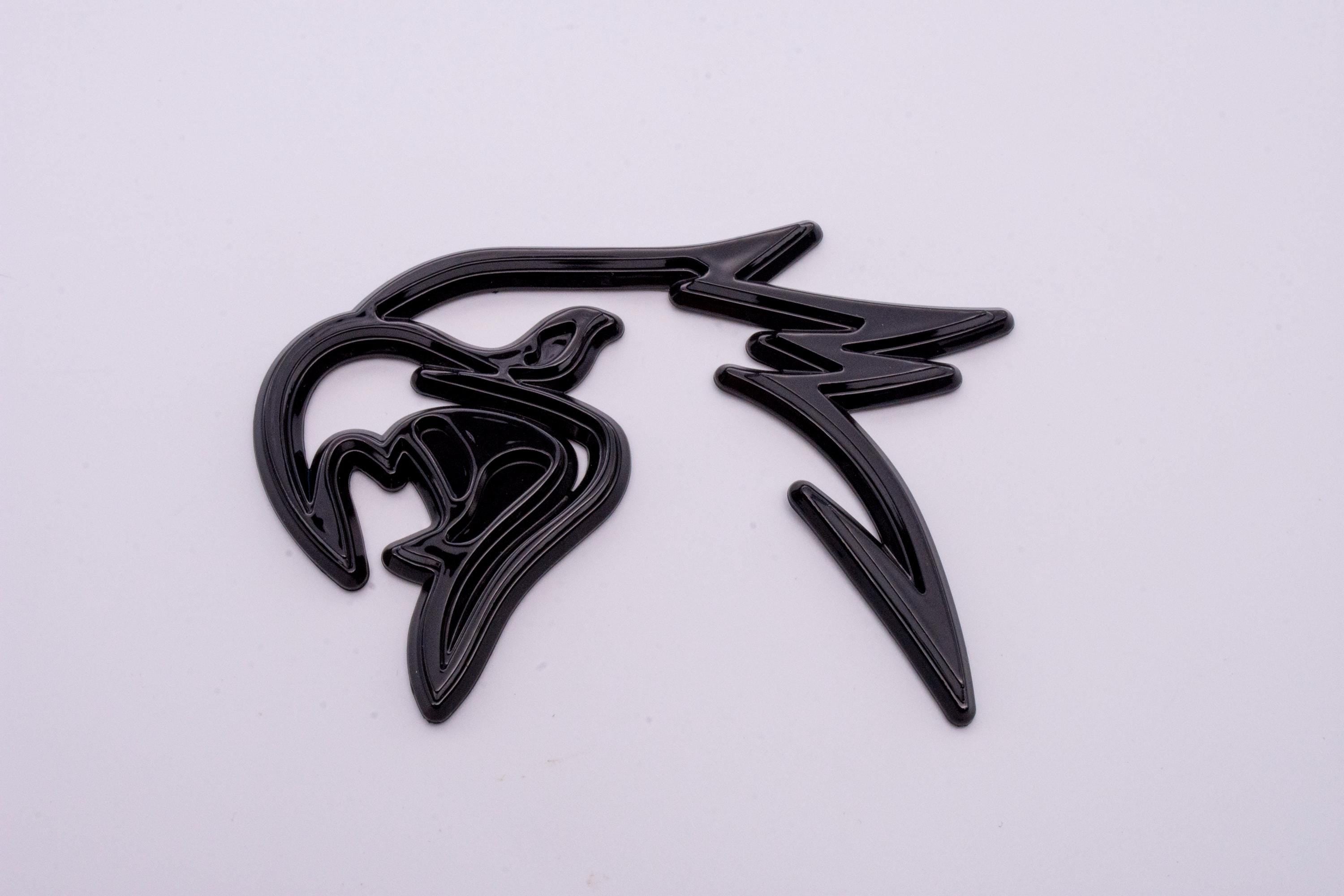 Gloss Black Double Layer Eagle Hawk Fender Badges Emblem 4x3in | 2-Pack Aggressive Fits Jeep Dodge Chrysler