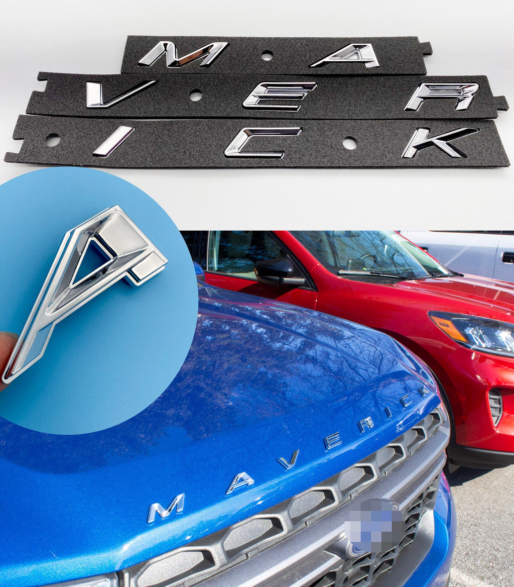 Chrome Hood letters Fits Ford Maverick Hood ABS Decals Made With Premium Plastic 2022-2024 Maverick Decals Insert Letters Sticker