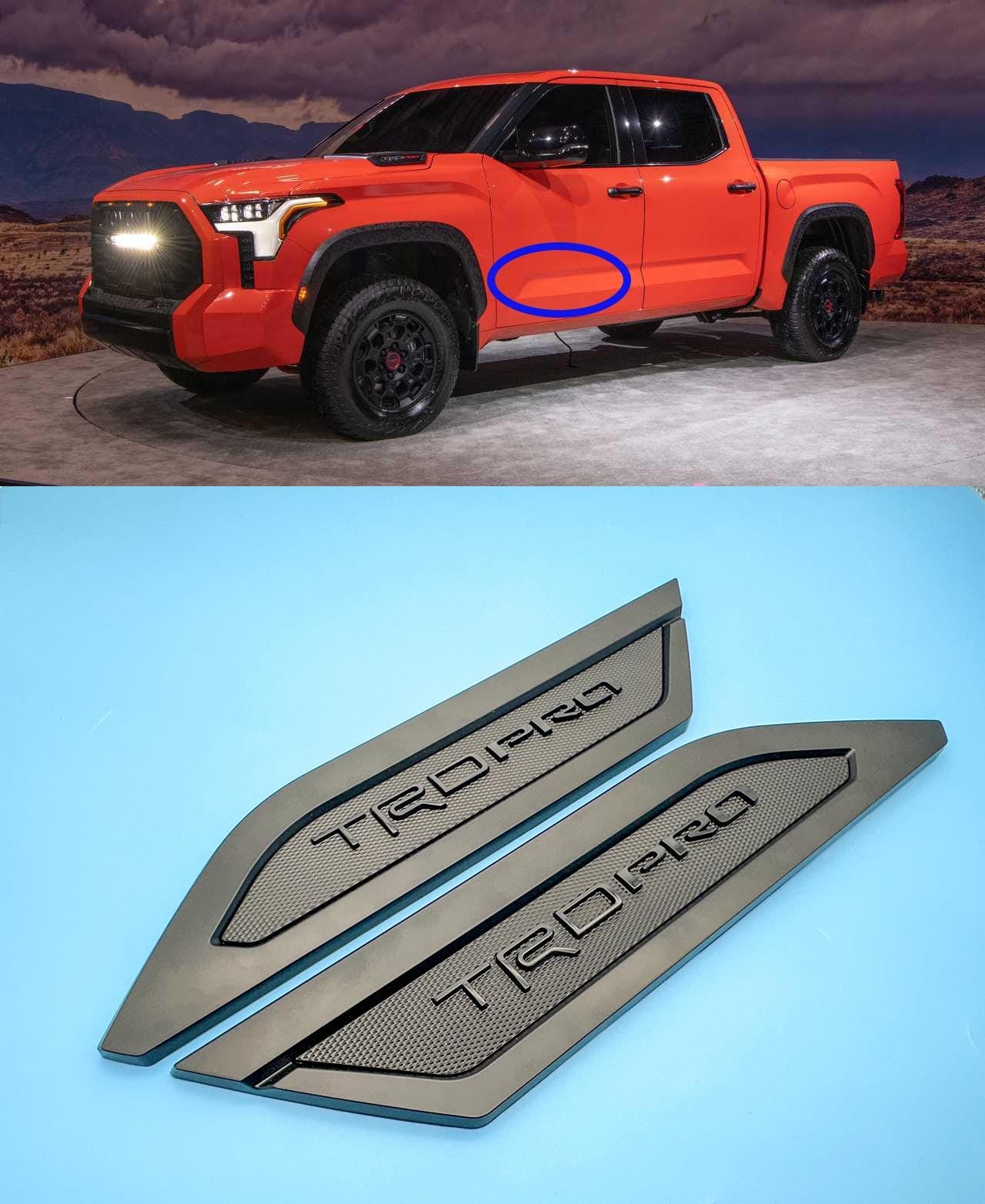 Matte Black Door Side Body Molding Trim For 2022-2025 Toyota Tundra TRD PRO