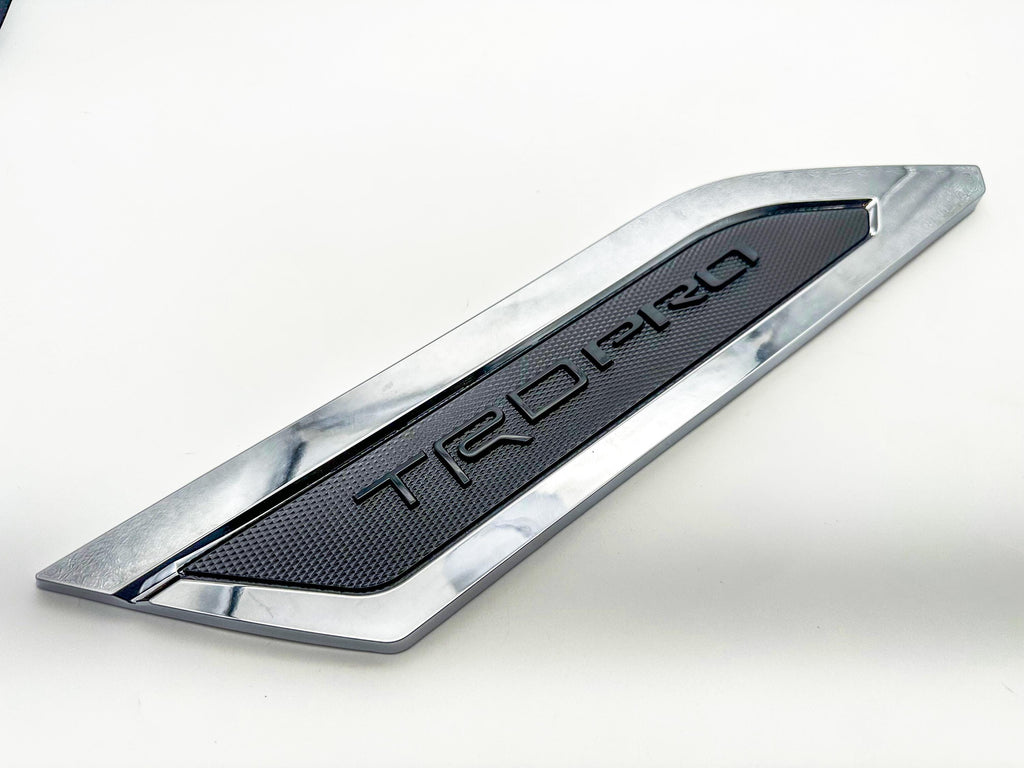 Black W Chrome Door Side Body Molding Trim For 2022-2025 Toyota Tundra TRD PRO