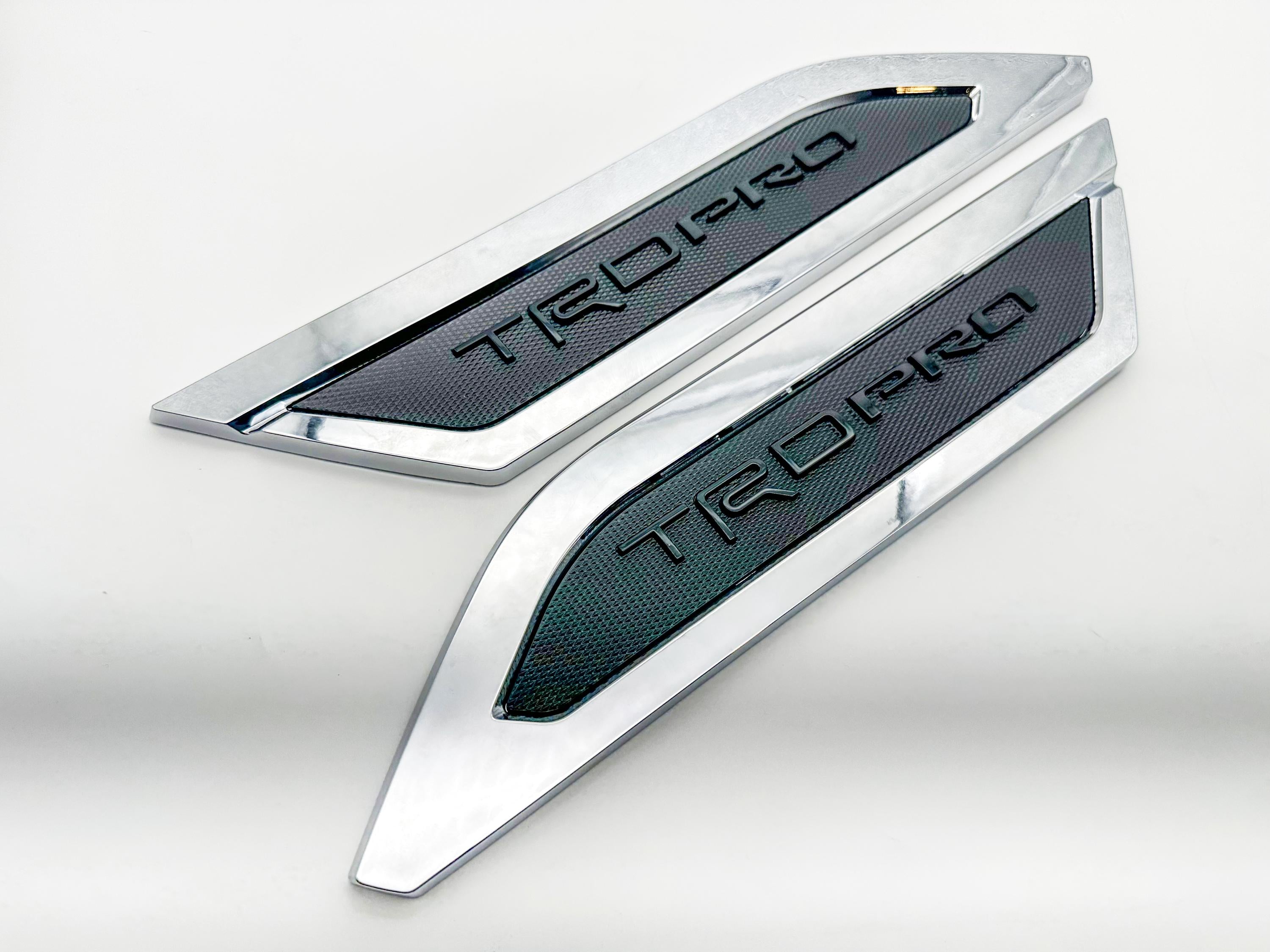 Black W Chrome Door Side Body Molding Trim For 2022-2025 Toyota Tundra TRD PRO