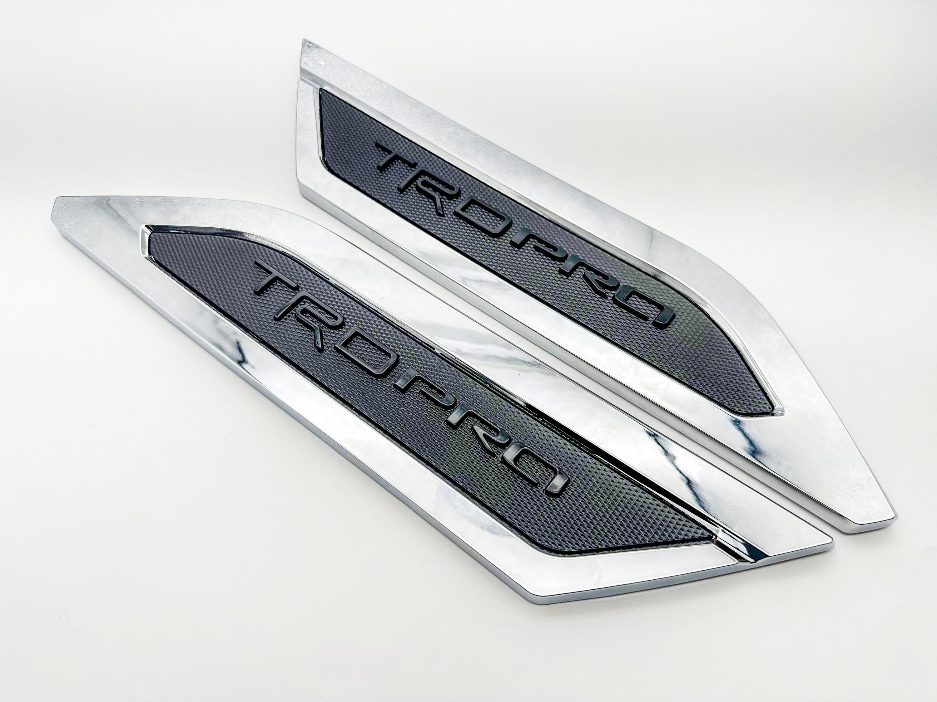 Black W Chrome Door Side Body Molding Trim For 2022-2025 Toyota Tundra TRD PRO