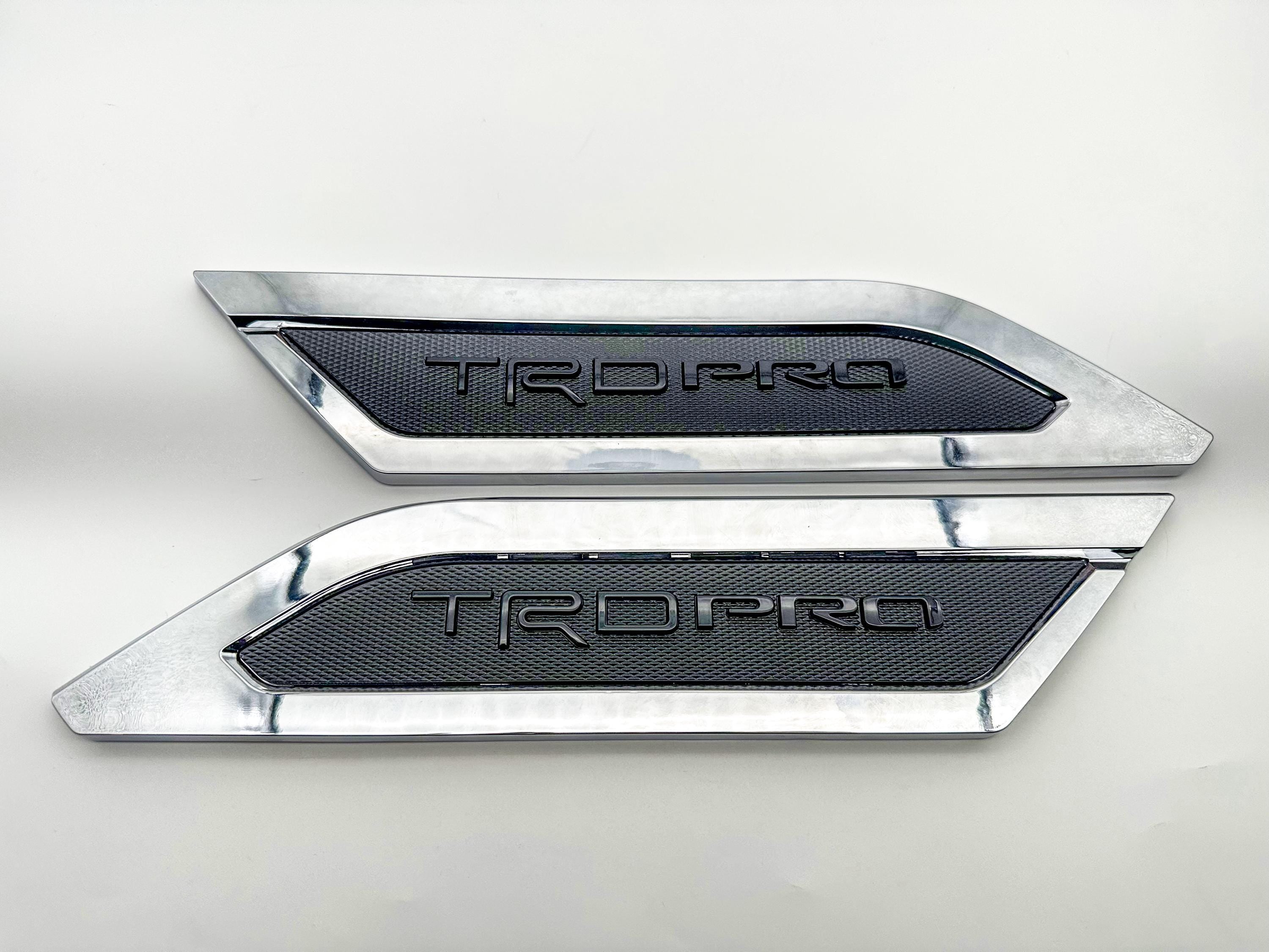 Black W Chrome Door Side Body Molding Trim For 2022-2025 Toyota Tundra TRD PRO
