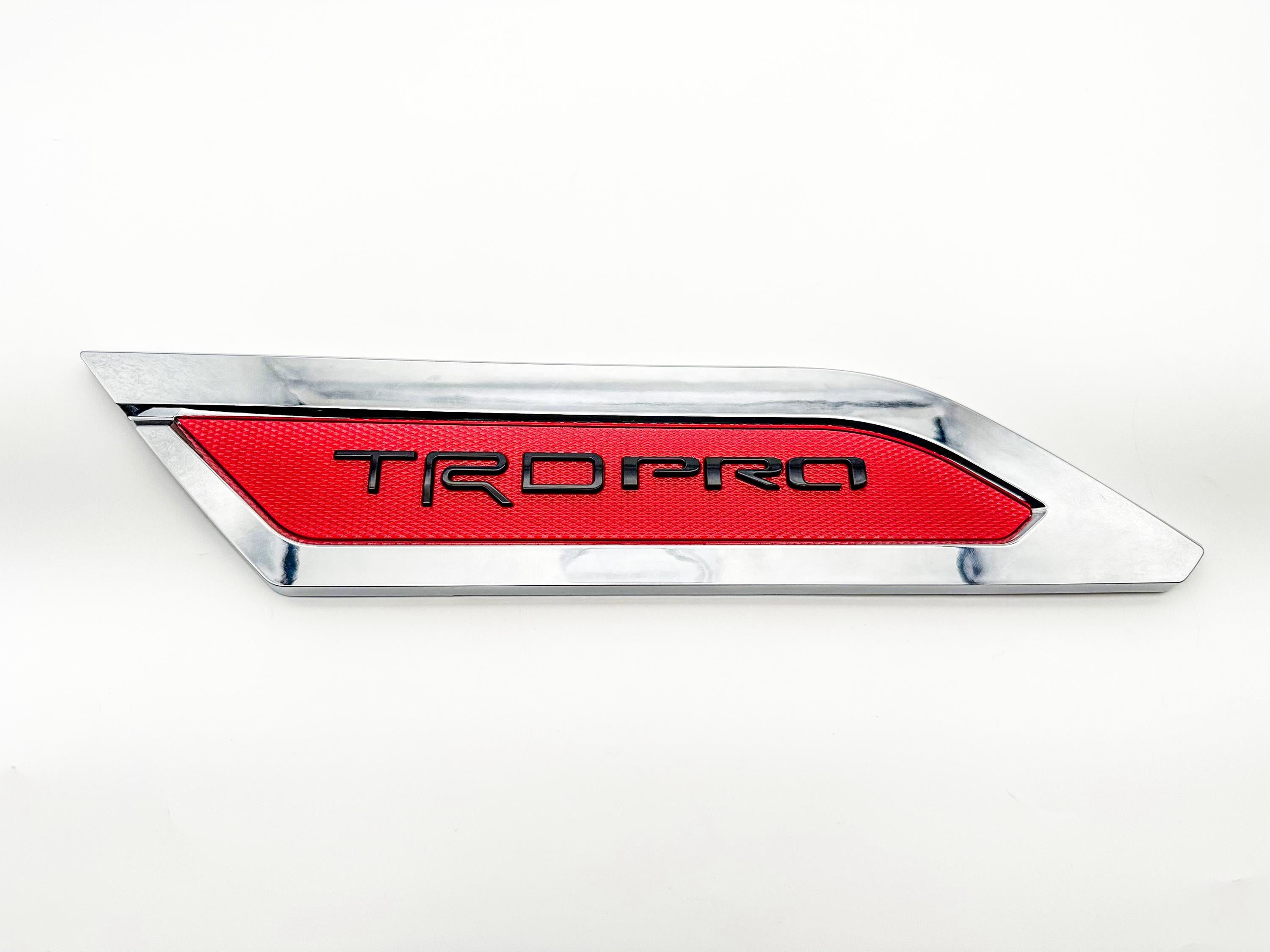 Red Chrome Door Side Body Molding Trim For 2022-2025 Toyota Tundra TRD PRO