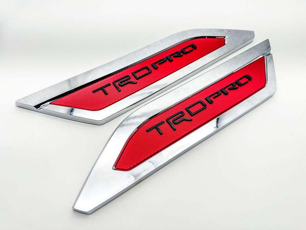 Red Chrome Door Side Body Molding Trim For 2022-2025 Toyota Tundra TRD PRO