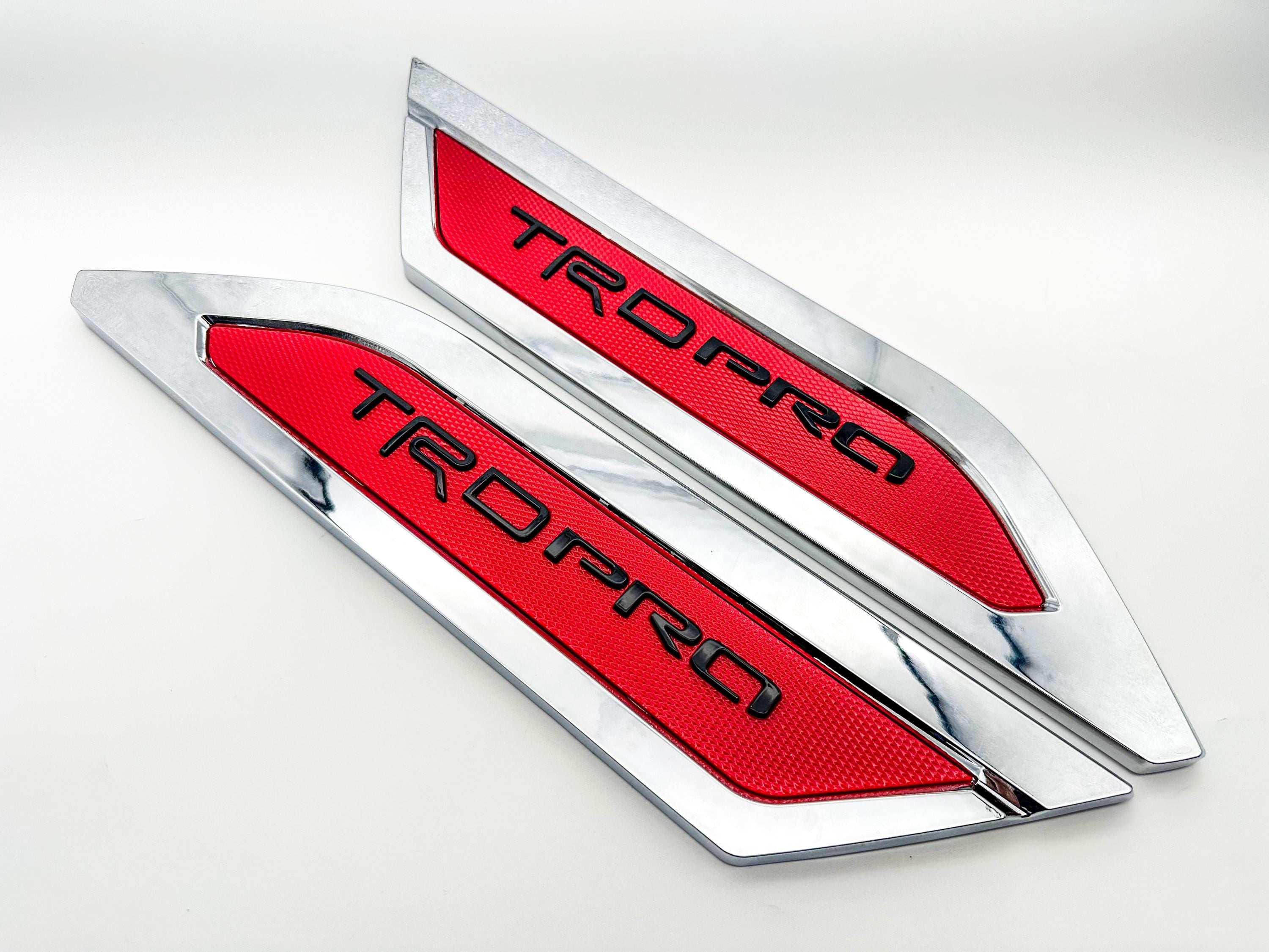 Red Chrome Door Side Body Molding Trim For 2022-2025 Toyota Tundra TRD PRO