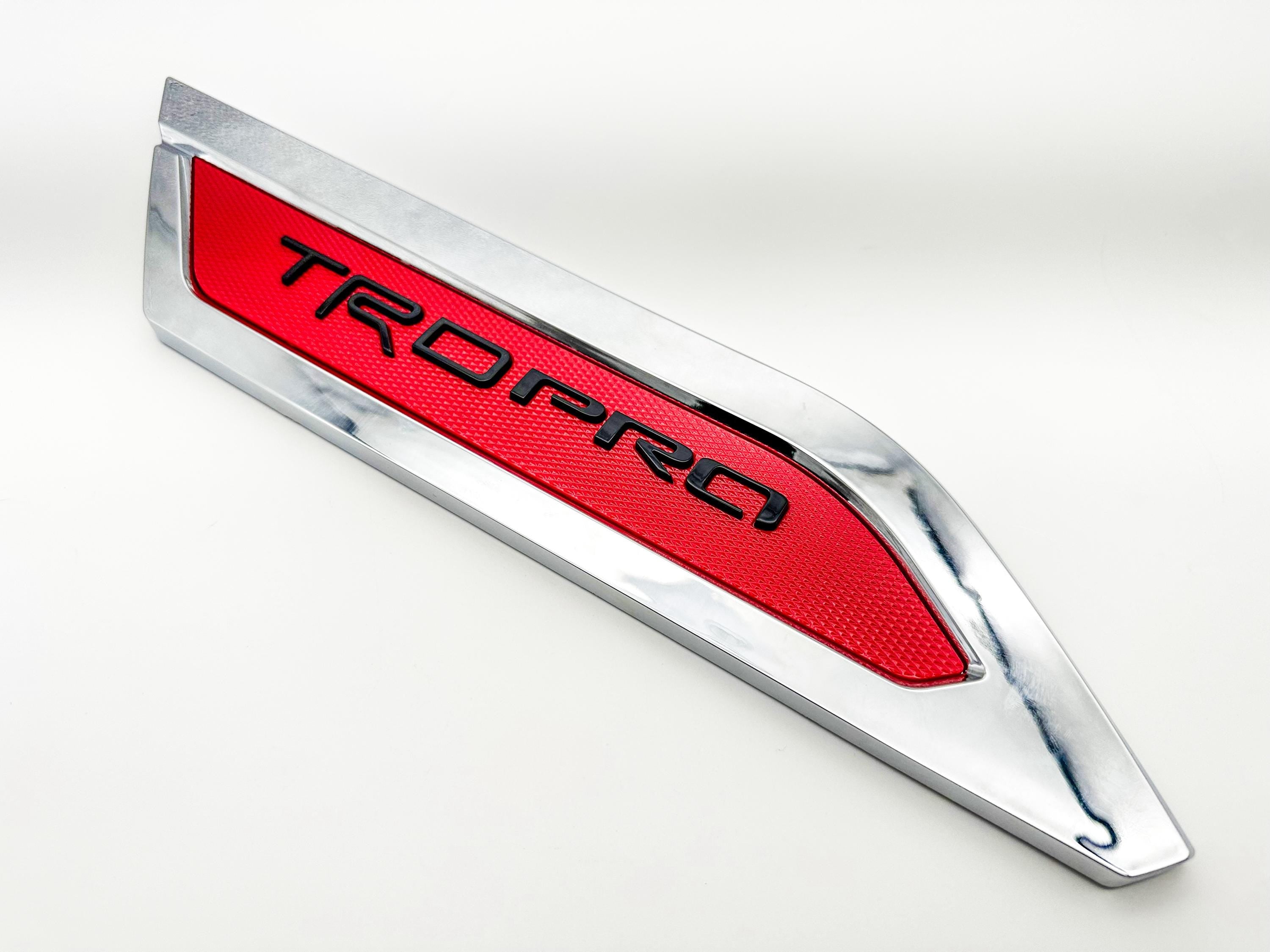 Red Chrome Door Side Body Molding Trim For 2022-2025 Toyota Tundra TRD PRO