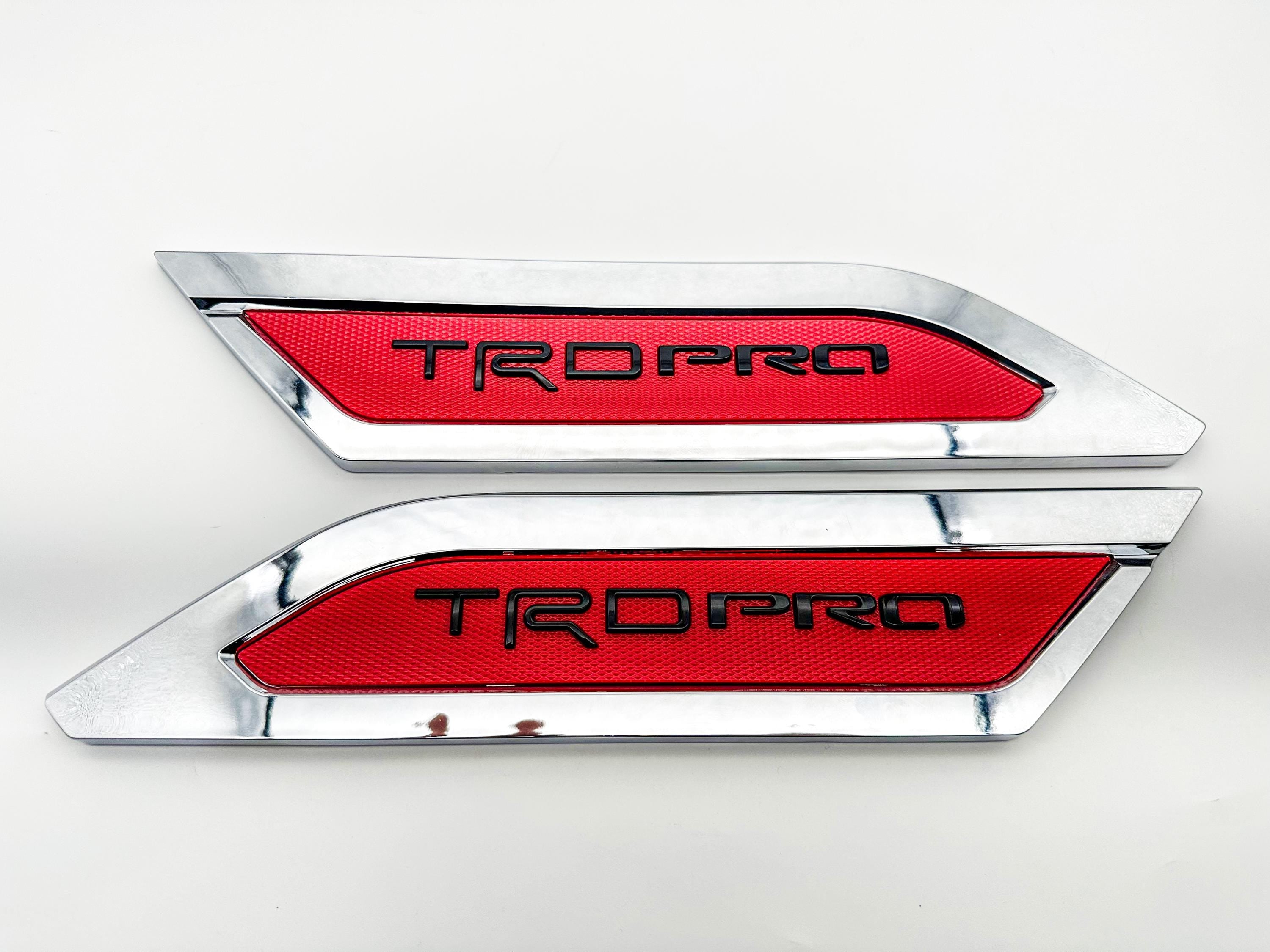 Red Chrome Door Side Body Molding Trim For 2022-2025 Toyota Tundra TRD PRO