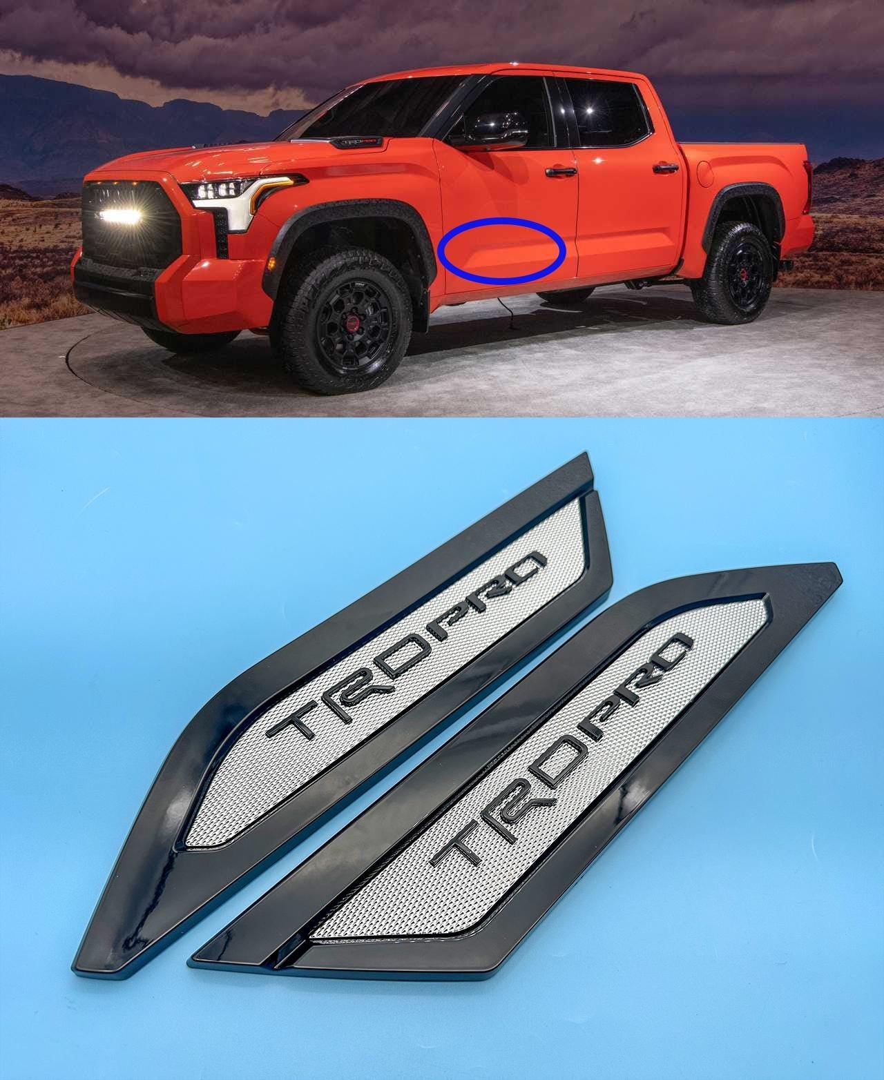 Chrome Black Door Side Body Molding Trim For 2022-2025 Toyota Tundra TRD PRO