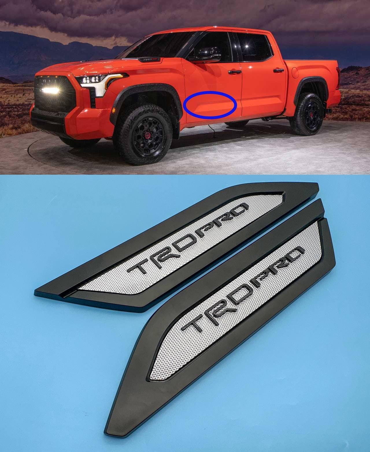 Chrome W. Matte Black Door Side Body Molding Trim For 2022-2025 Toyota Tundra TRD PRO