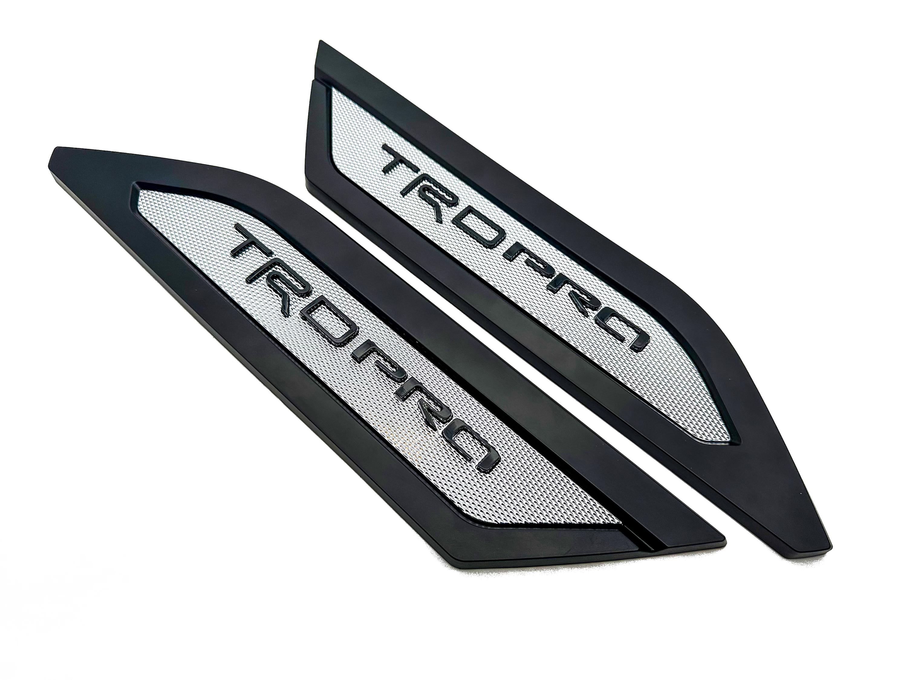 Chrome W. Matte Black Door Side Body Molding Trim For 2022-2025 Toyota Tundra TRD PRO
