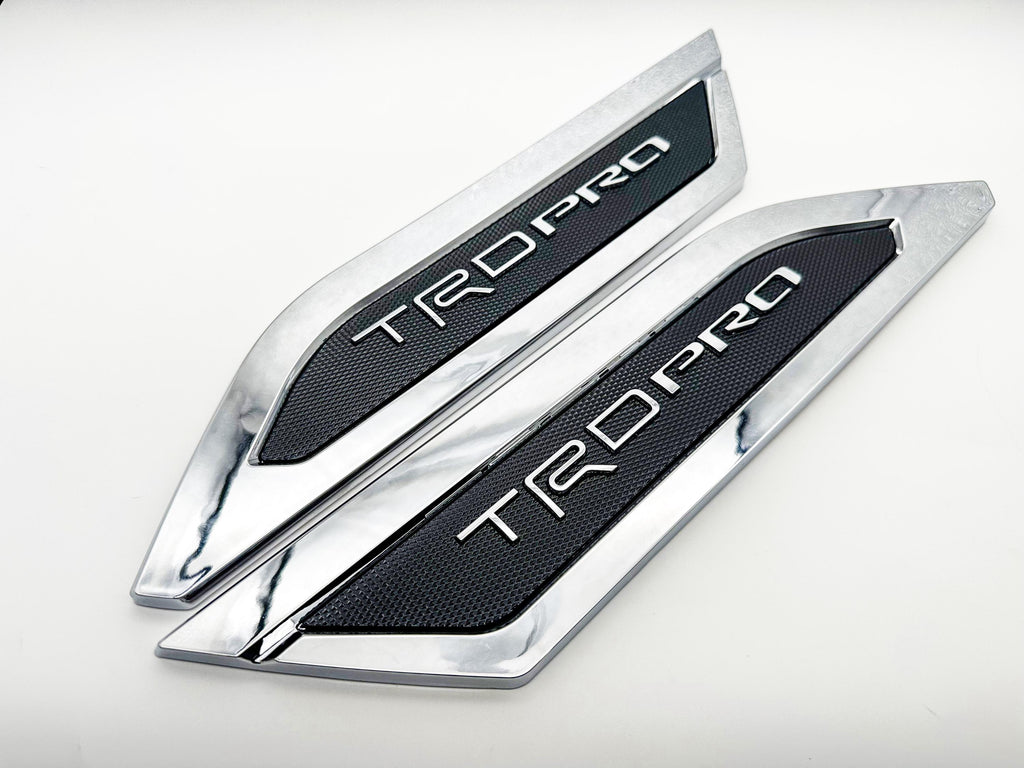 Chrome with Black Door Side Body Molding Trim For 2022-2025 Toyota Tundra TRD PRO