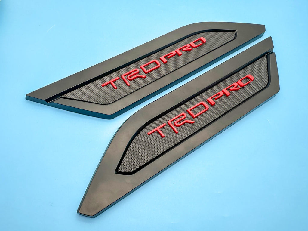 Red with Matte Black Door Side Body Molding Trim For 2022-2025 Toyota Tundra TRD PRO