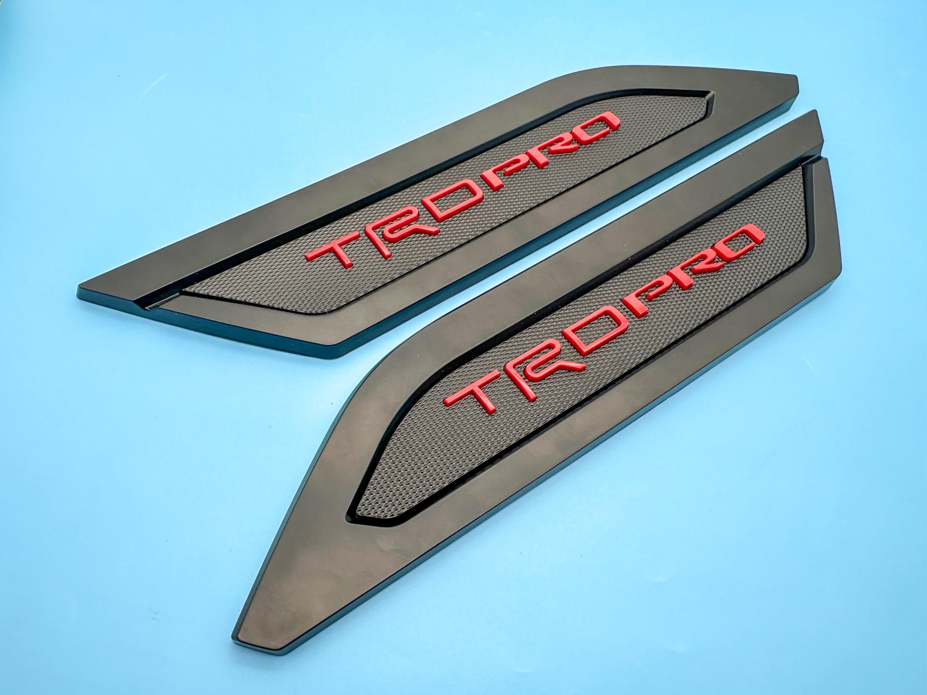 Red with Matte Black Door Side Body Molding Trim For 2022-2025 Toyota Tundra TRD PRO