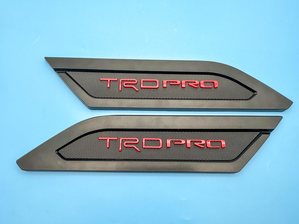 Red with Matte Black Door Side Body Molding Trim For 2022-2025 Toyota Tundra TRD PRO