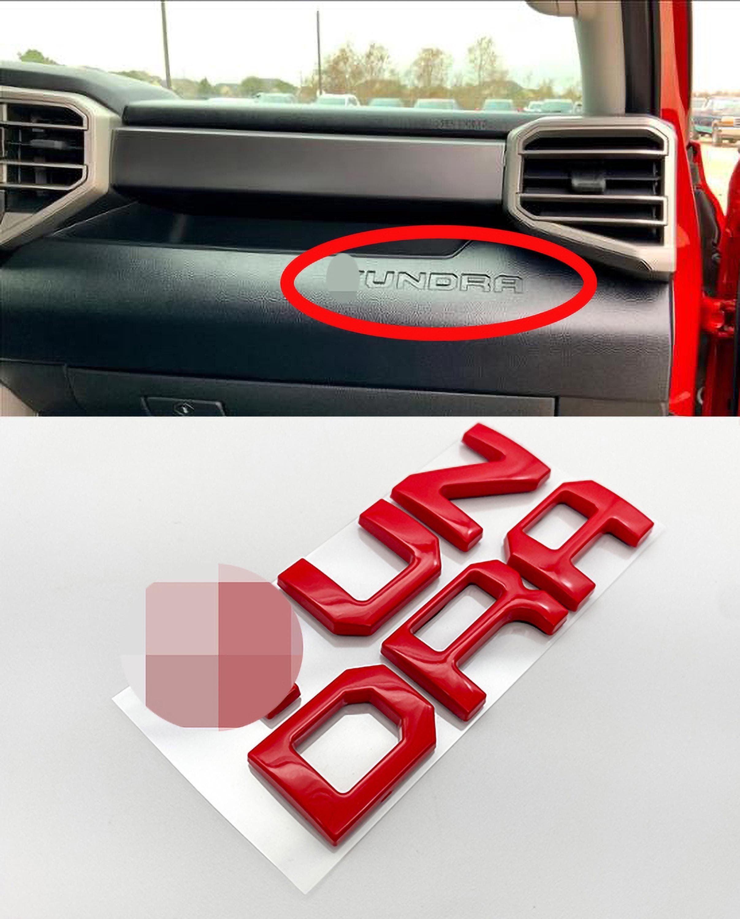 Red Premium 3D Dashboard glovebox glove box letters for 2022-2024 Tundra