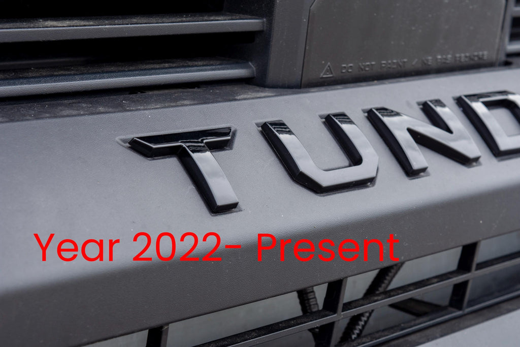 Gloss Black Premium 3D color matched Letters for 2022-2024 Tundra Front Bumper