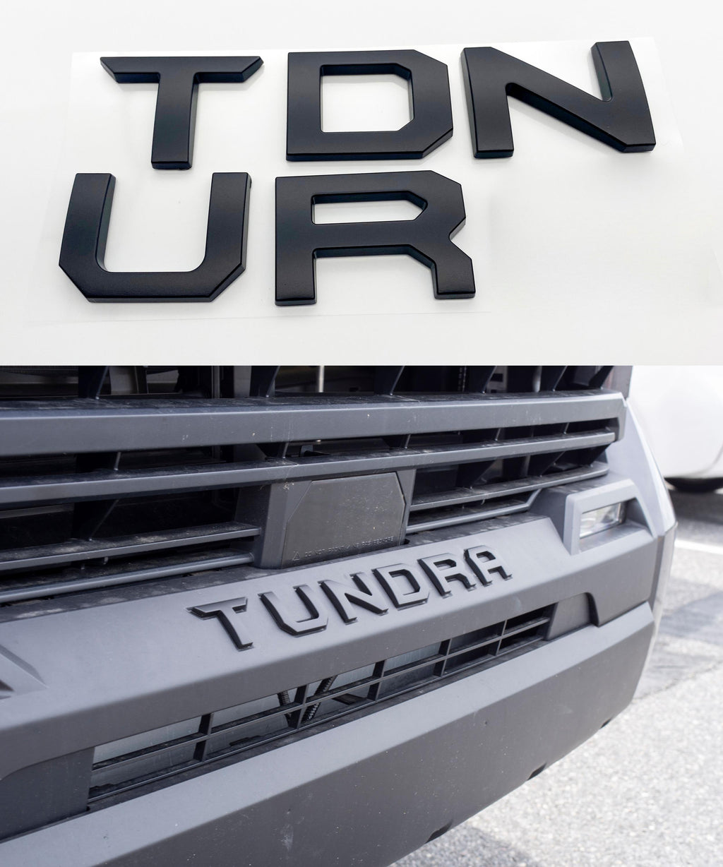 Matte Black Premium 3D color matched Letters for 2022-2024 Tundra Front Bumper