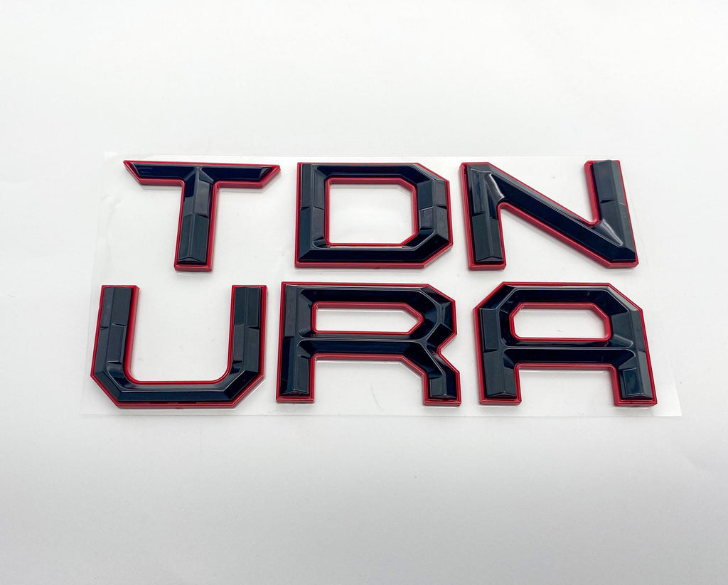 Black with red outline Premium 3D color matched Letters for 2022-2024 Tundra Front Bumper