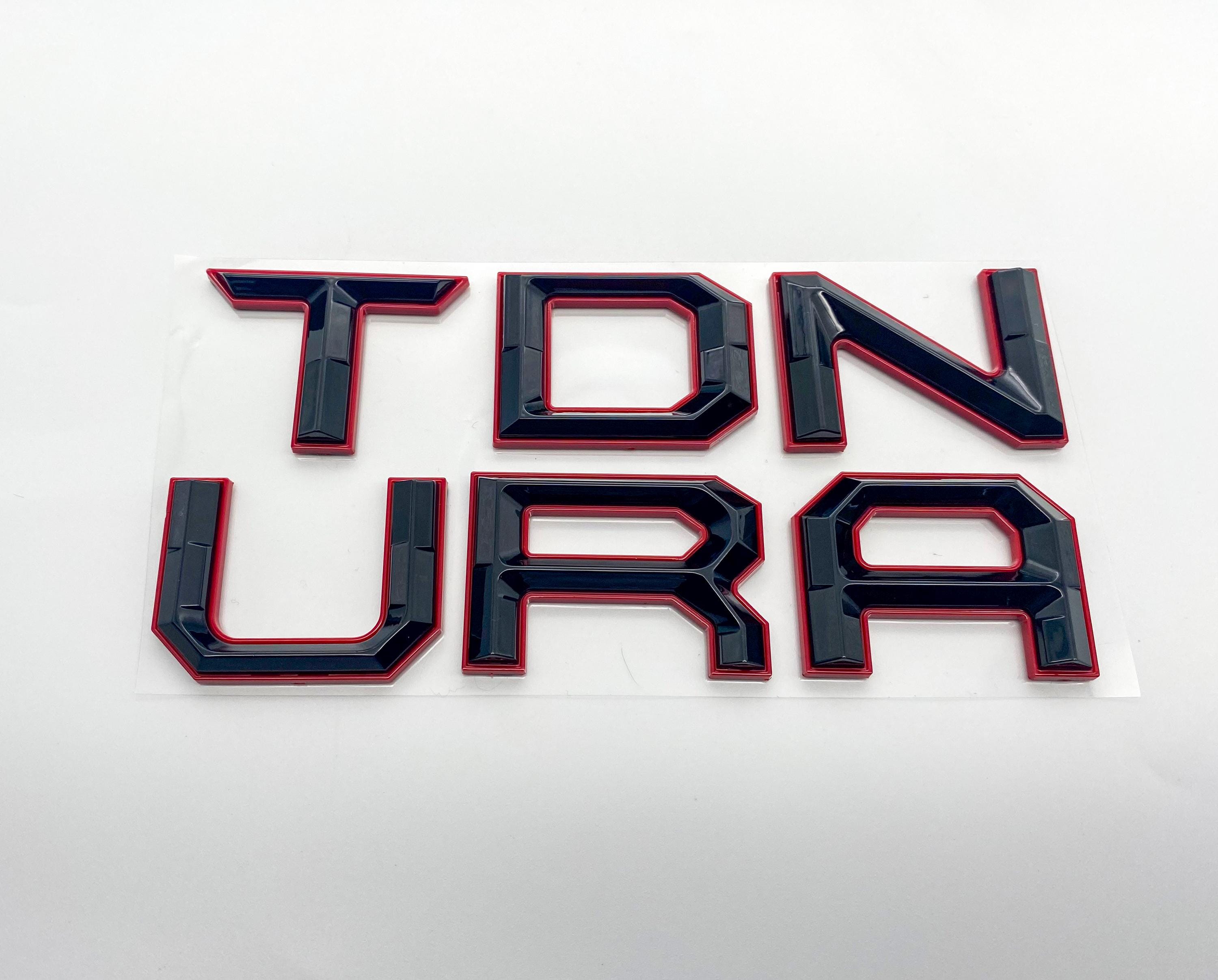 Black with red outline Premium 3D color matched Letters for 2022-2024 Tundra Front Bumper
