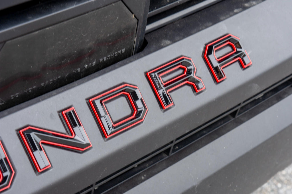 Black with red outline Premium 3D color matched Letters for 2022-2024 Tundra Front Bumper