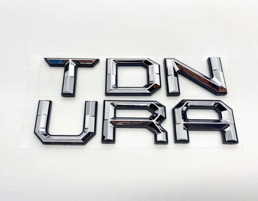 Chrome with Black outline Premium 3D color matched Letters for 2022-2024 Tundra Front Bumper