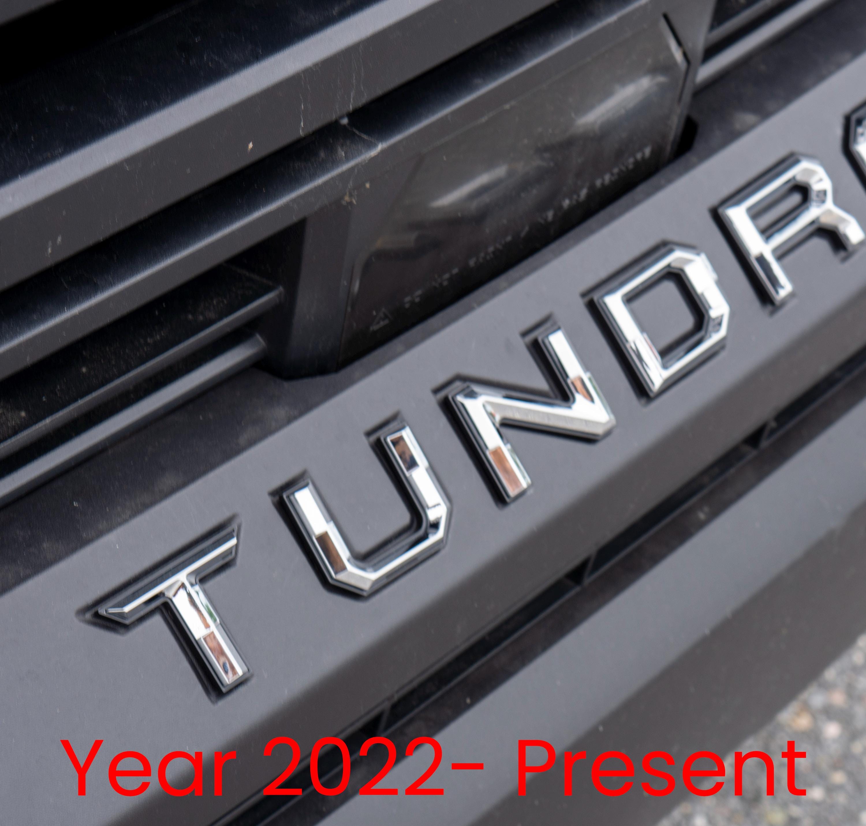 Chrome with Black outline Premium 3D color matched Letters for 2022-2024 Tundra Front Bumper