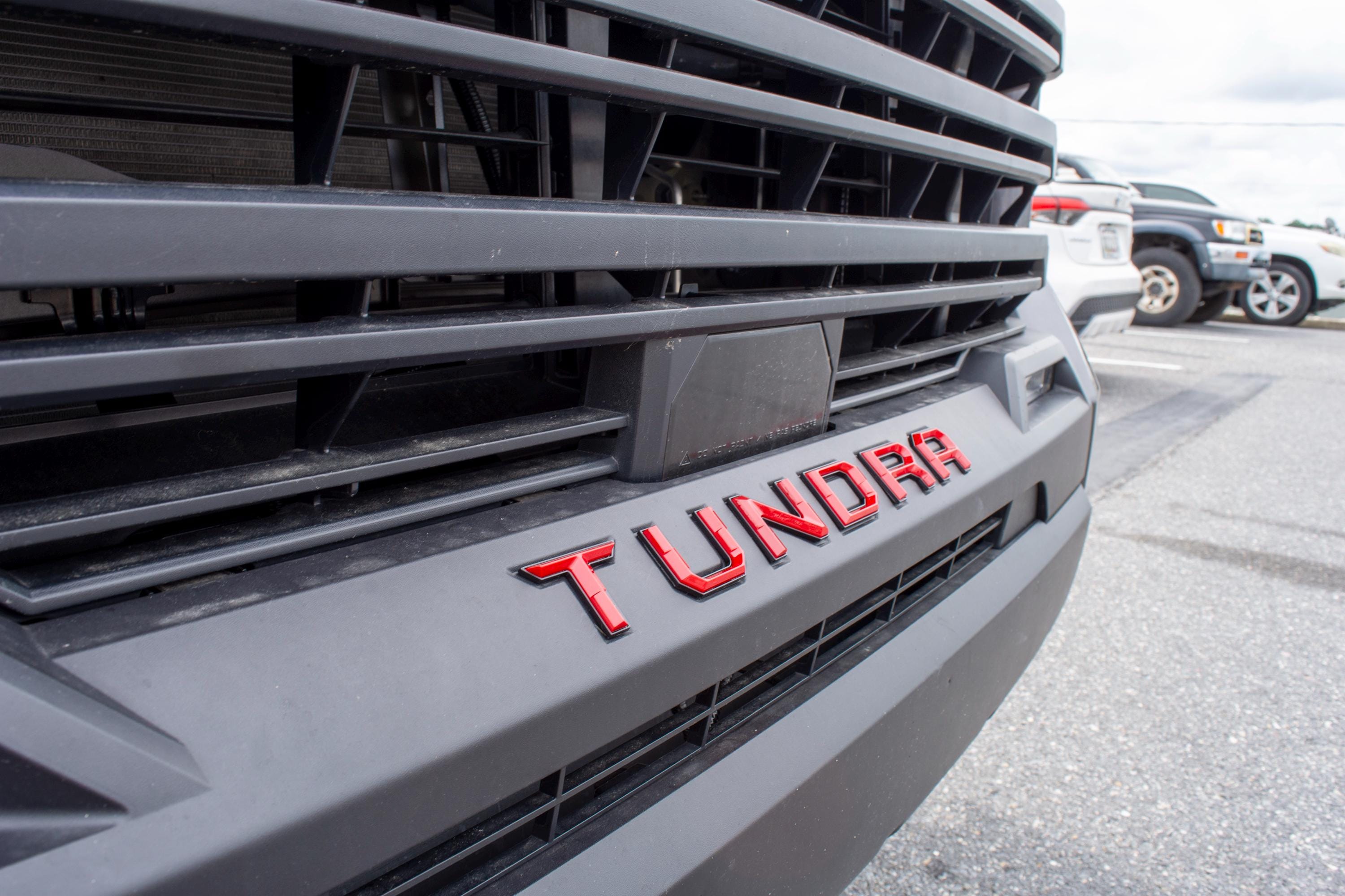 Red with Black outline Premium 3D color matched Letters for 2022-2024 Tundra Front Bumper