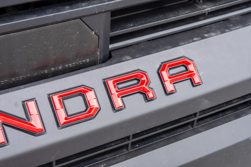 Red with Black outline Premium 3D color matched Letters for 2022-2024 Tundra Front Bumper